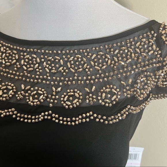 MSK Black Beaded Cocktail Party Dress Sz 6 NWT - Picture 2 of 7